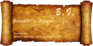 Bondár Ilona névjegykártya